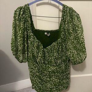 Abercrombie & Fitch Green Floral Blouse